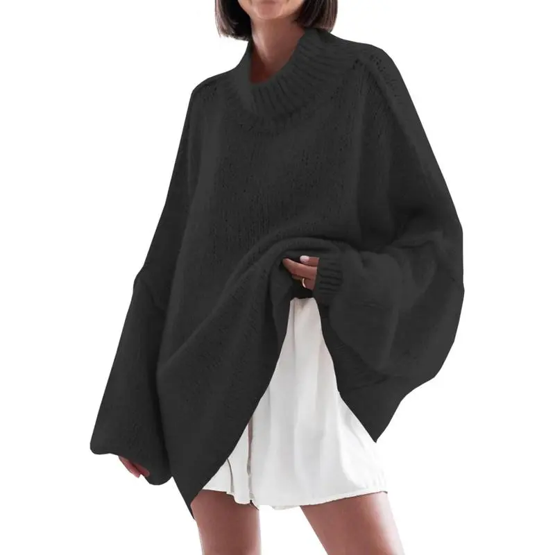 Women's loose-fitting ribbed knit dress