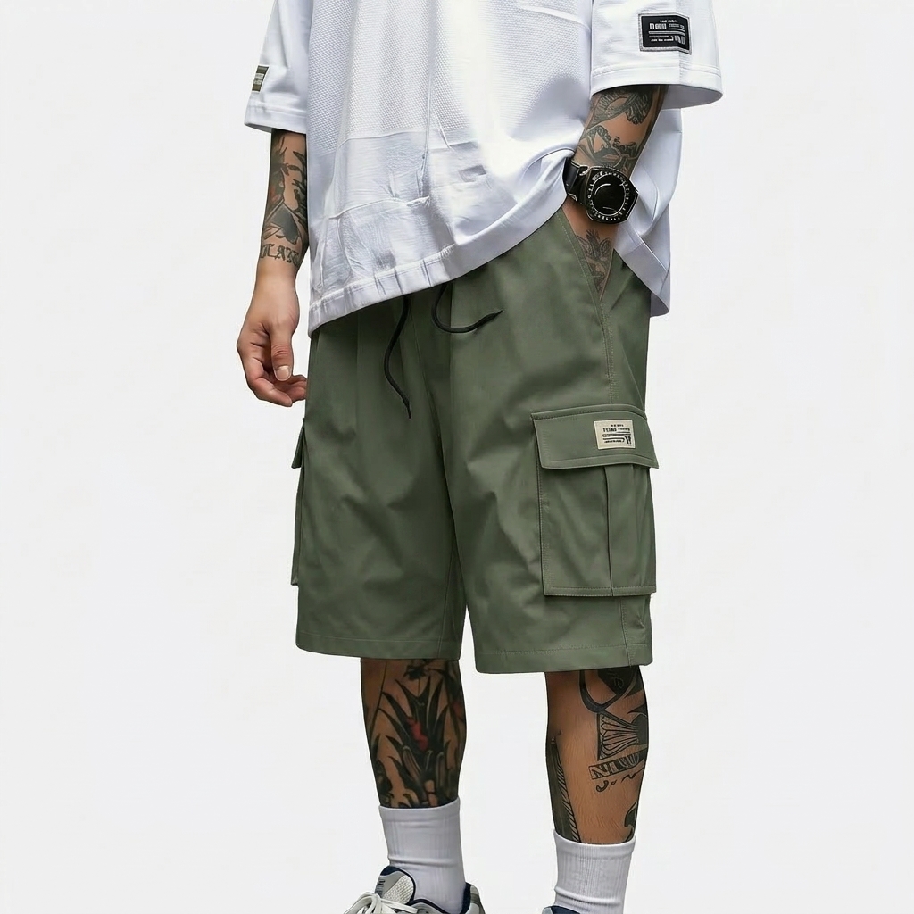 Men’s 6-Pack Cargo Shorts – Lightweight Work & Gym Shorts with Pockets, Adjustable Waist, Durable Polyester
