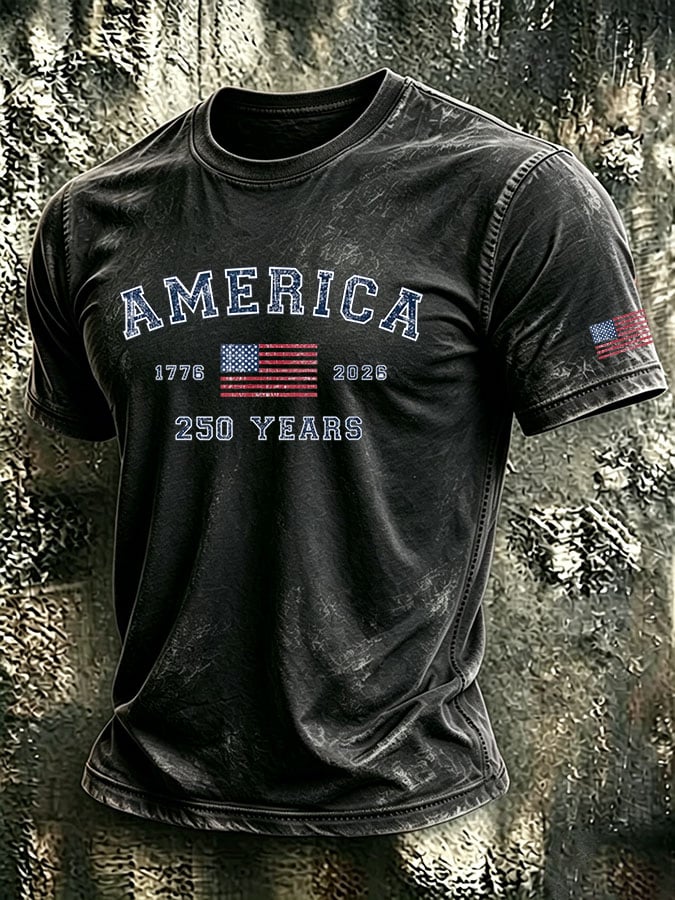 Men's Retro Print Short-Sleeve T-Shirt