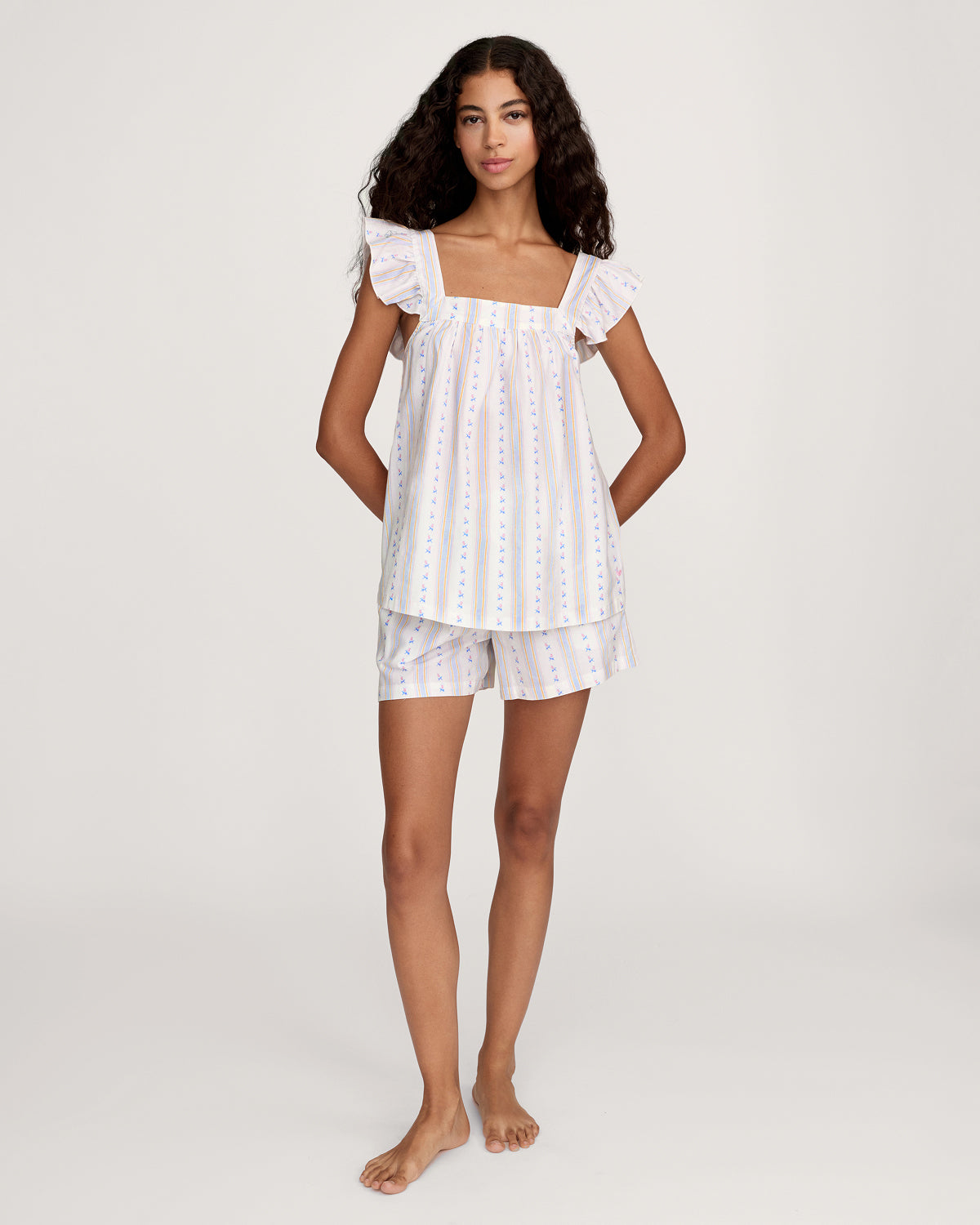 Women's Twill Clara Short Set in Cottage Stripe