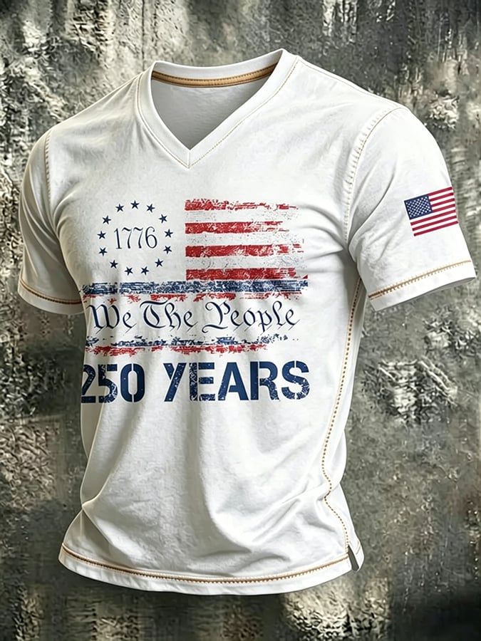 Men's American 250 Printed Casual T-Shirt