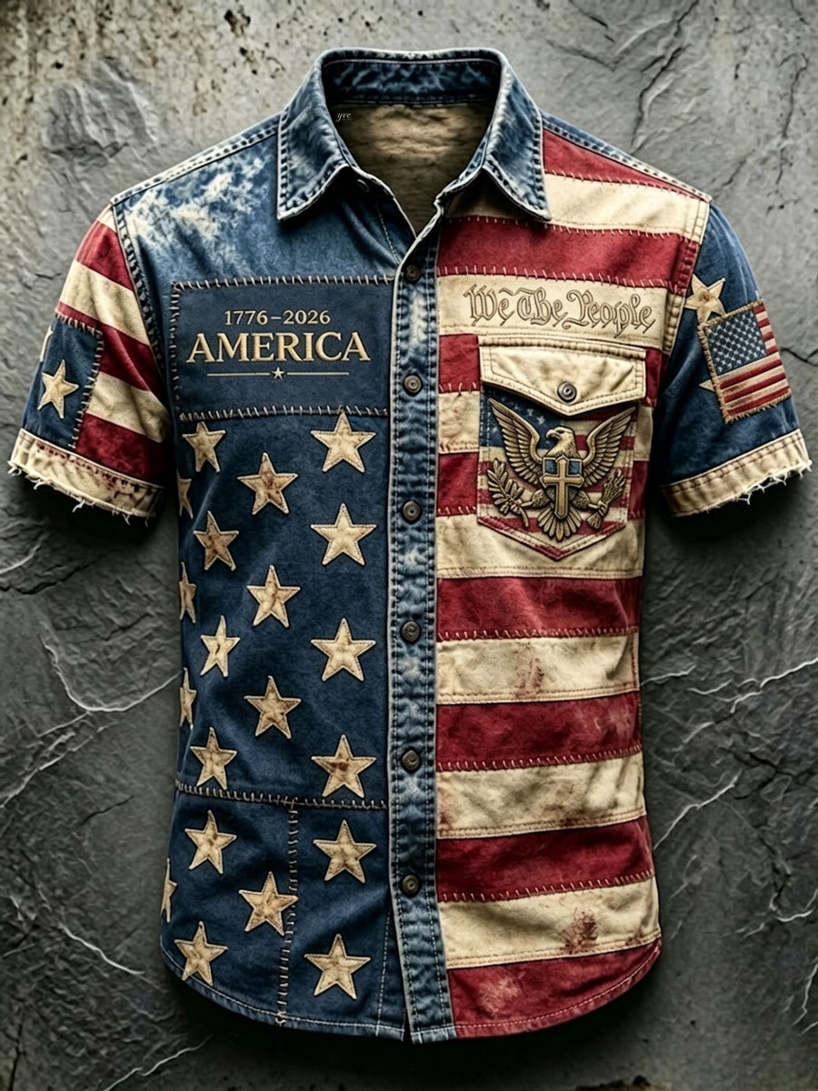 Men'S 250Th Anniversary National Faith Print  Shirt