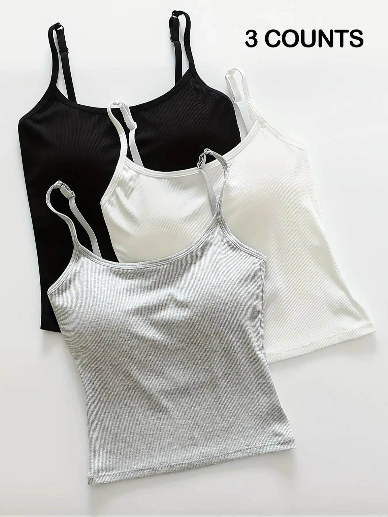Women's Ribbed Built-In Bra Crop Cami – Fitted Sleeveless Summer Tank Top