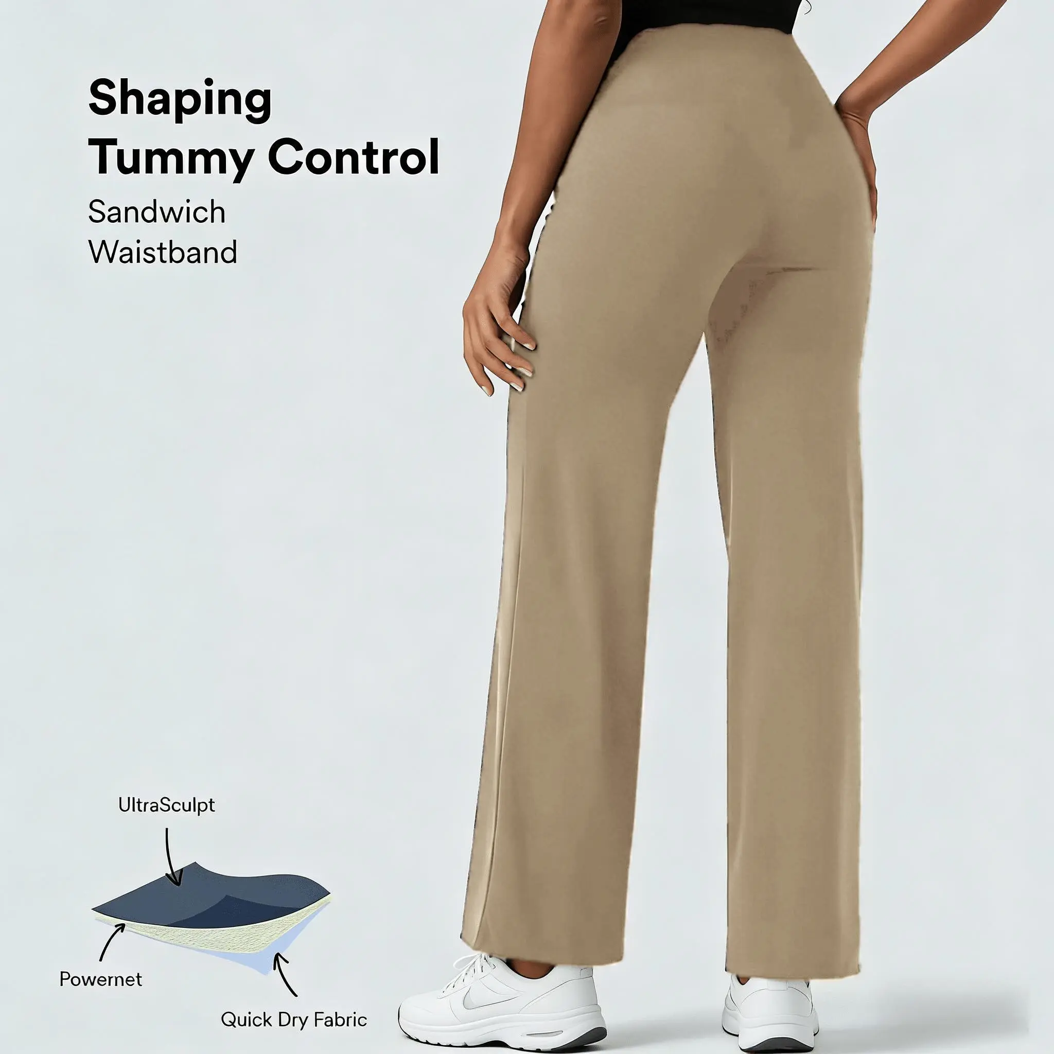 Women's wide-leg suit pants (elastic waist design)