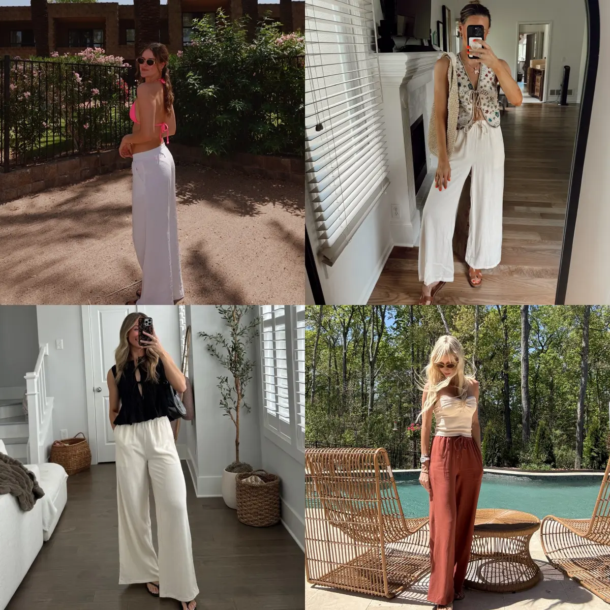 Women’s Linen Palazzo Pants – Flowy Wide-Leg Comfort