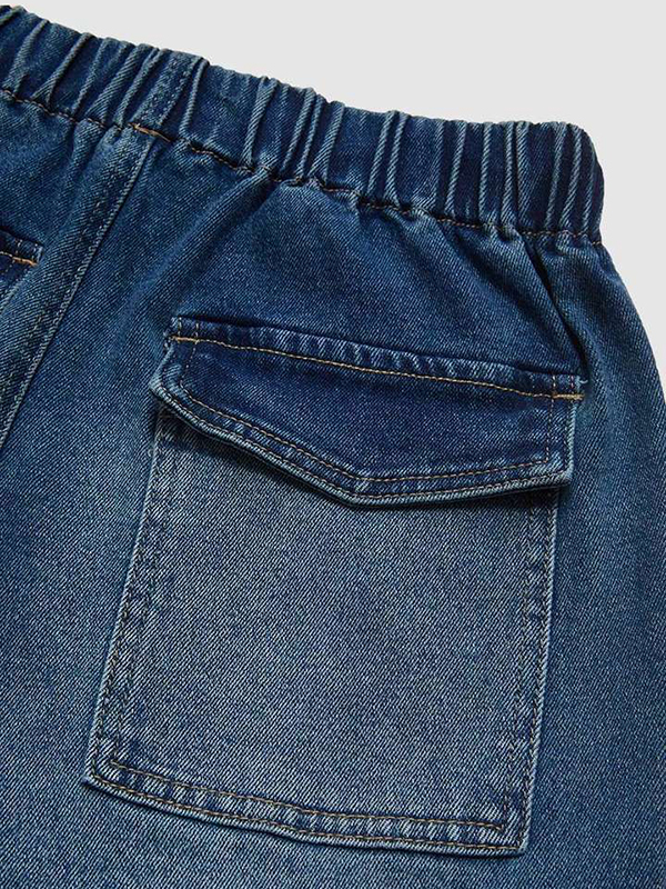 Drawstring Elasticity Gradient High Waisted Loose Jean Pants Bottoms