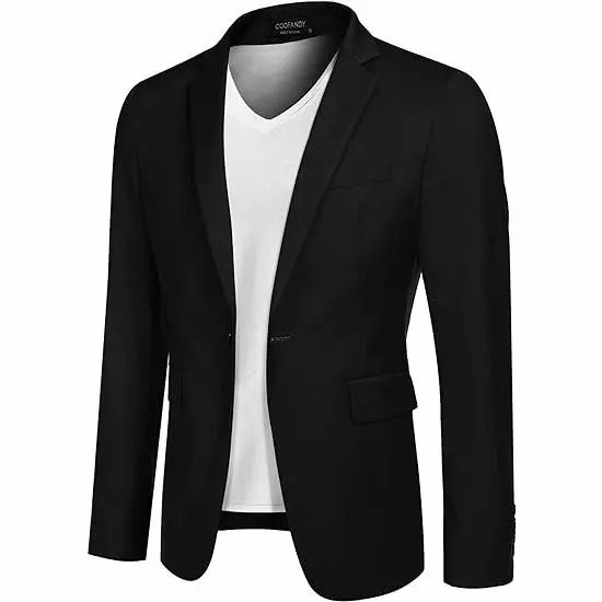 Men's One Button Casual Blazer – Lightweight Slim Fit Sport Coat for Business & Everyday Style