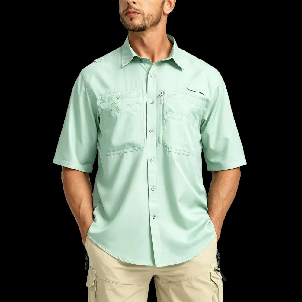 Men's Casual Outdoor Button-Down Fishing Top