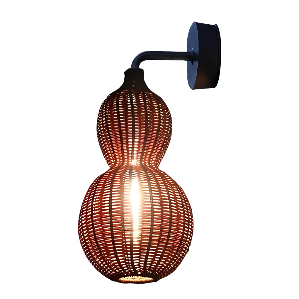 Rattan Gourd Waterproof Retro Outdoor Chandelier Porch Lights Wall Lamp