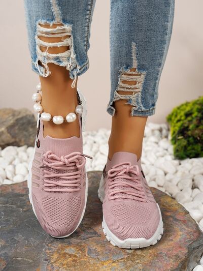 Cutout Leopard Lace Up Mesh Athletic (multiple color options)