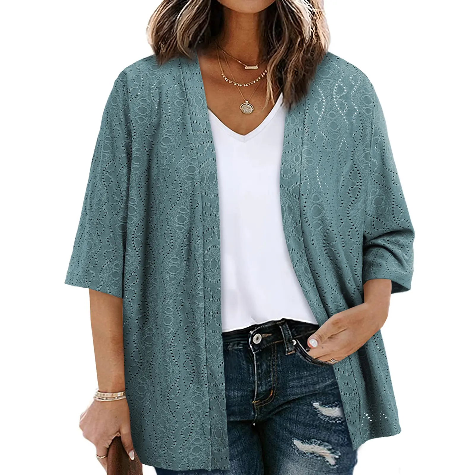 Everyday Lightweight Open-Front Cardigan