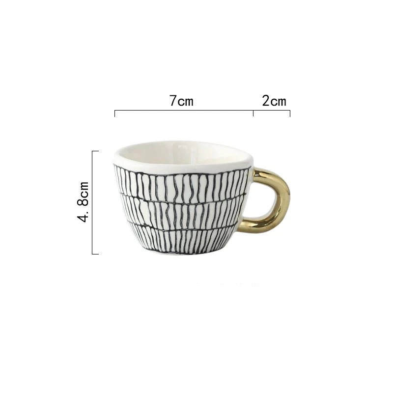 French Black & White Espresso Cups