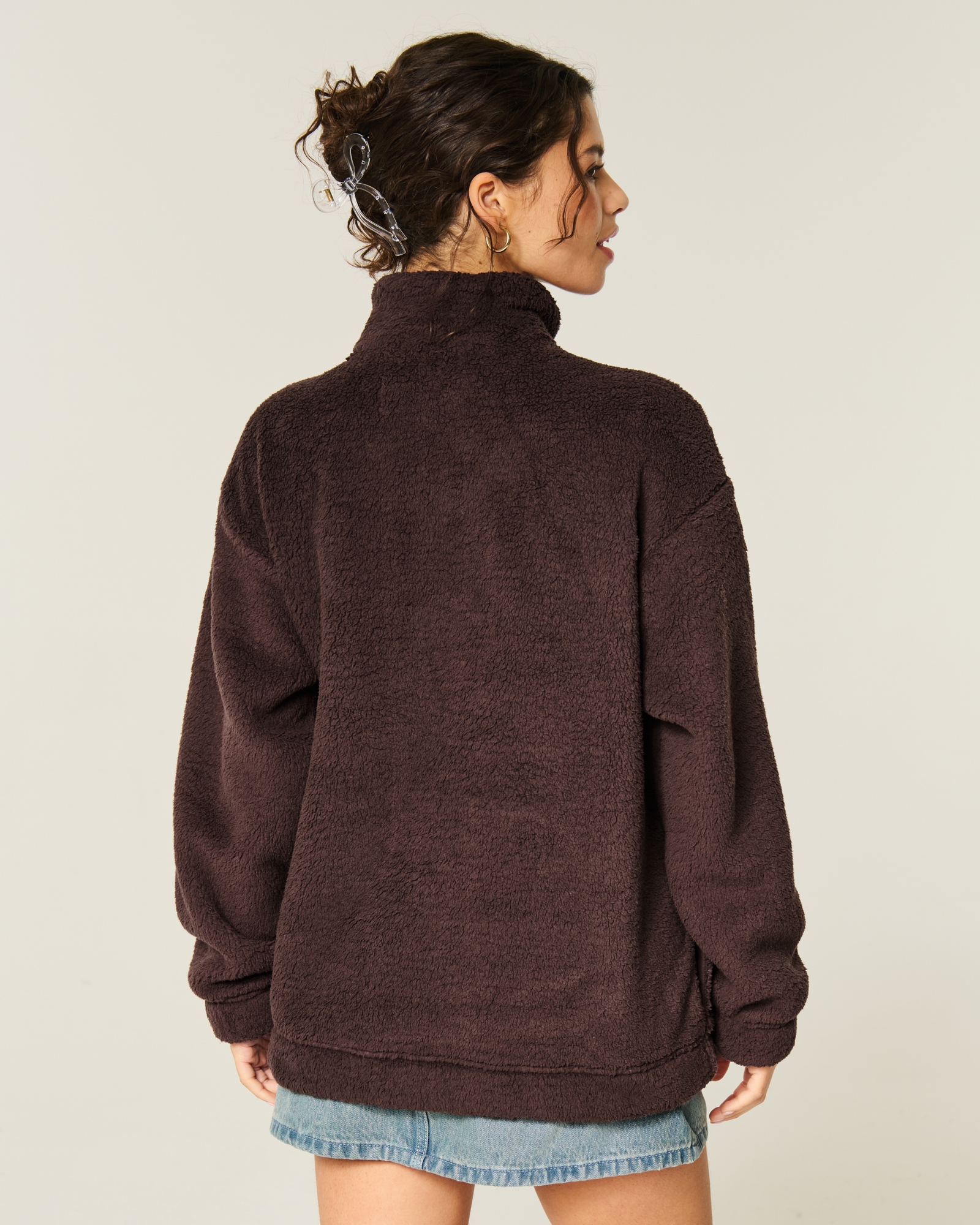 Gilly Hicks Sherpa Quarter-Zip Sweatshirt
