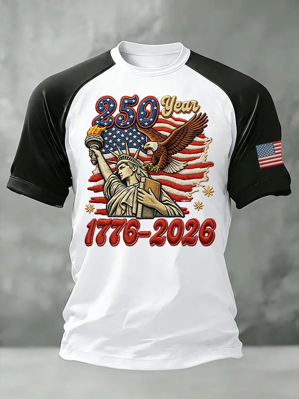 Men'S And Women'S Casual 250Th Anniversary Founding Celebration Raglan T-Shirt