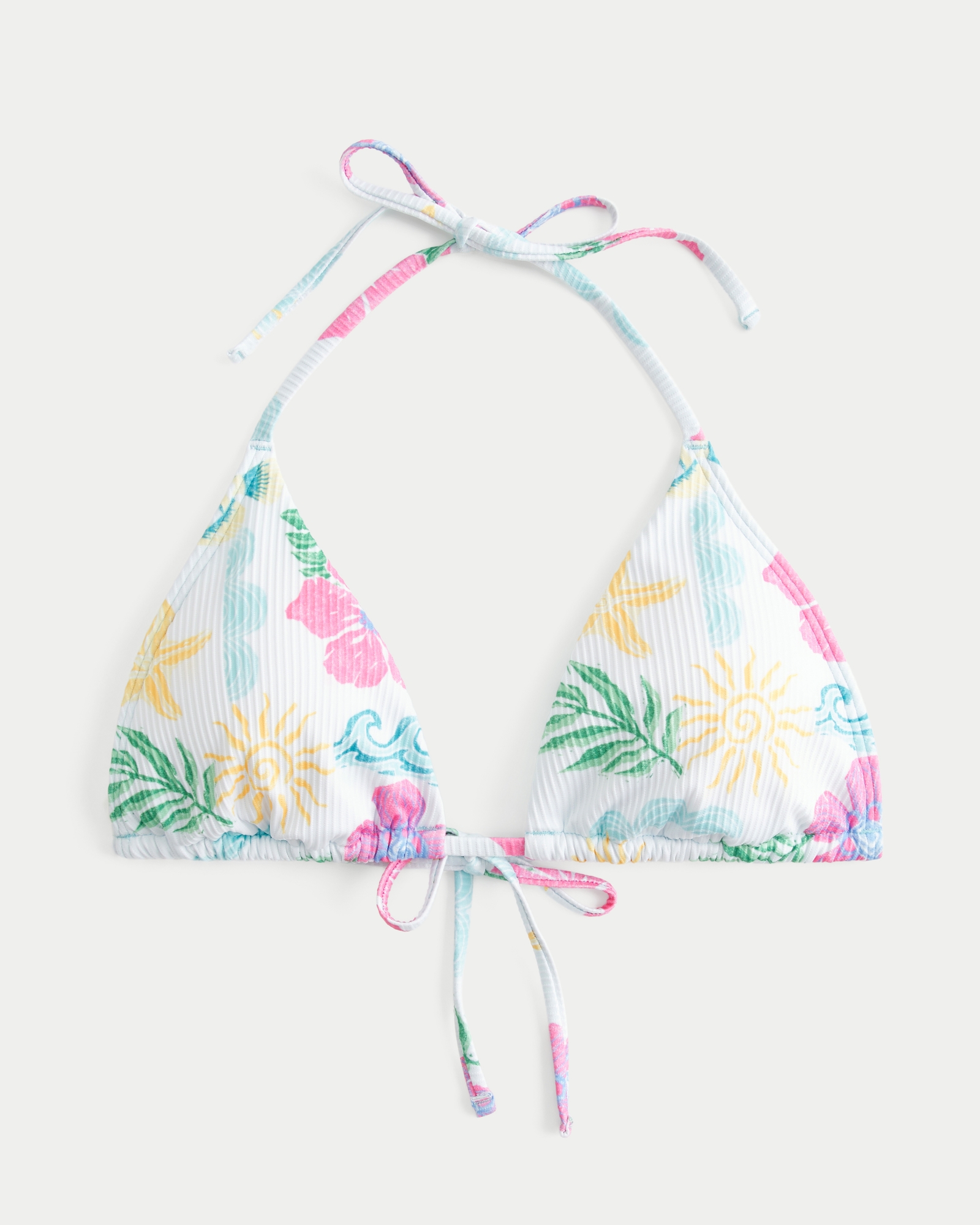 Ribbed Triangle Bikini Top