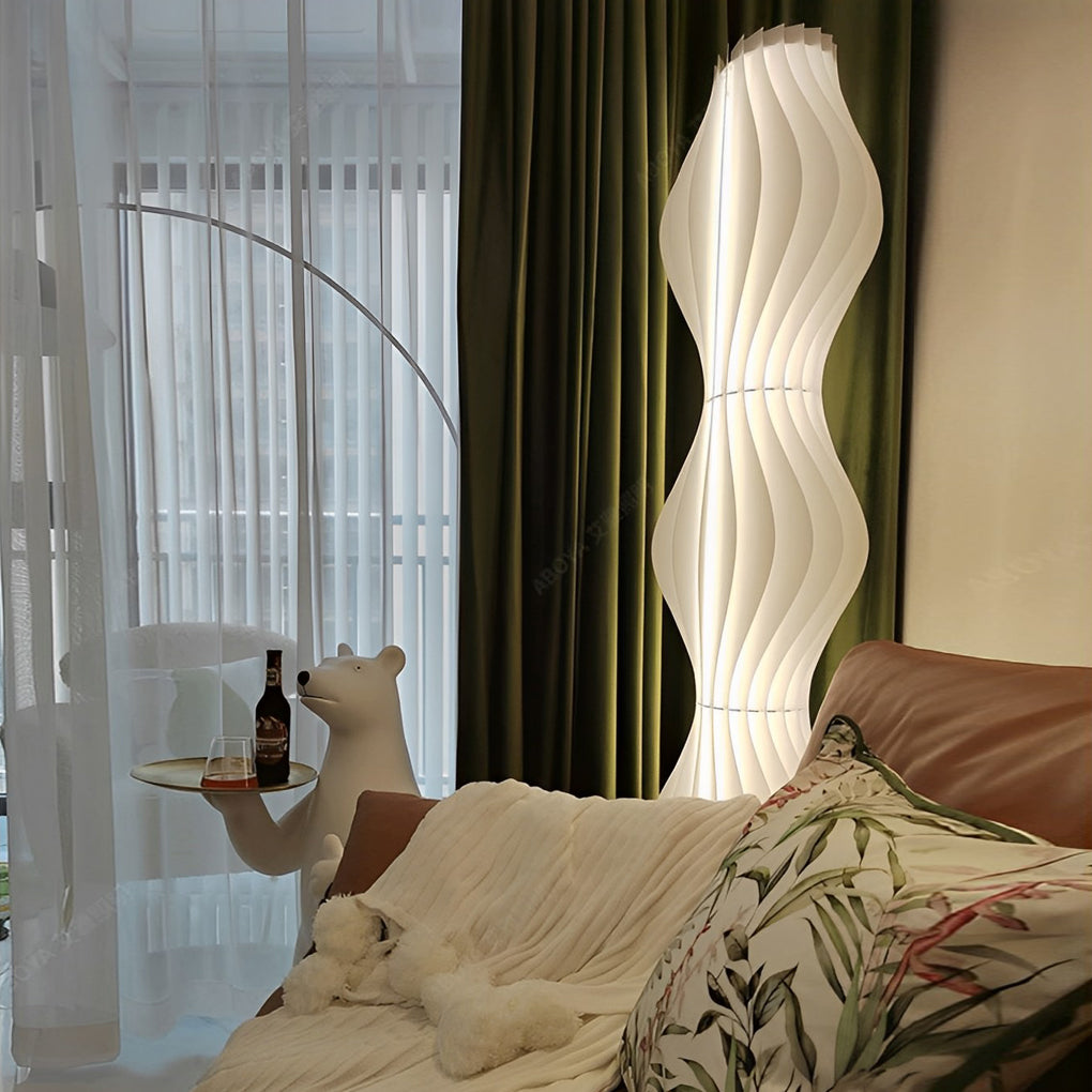Pleated Grass Skirt Three Step Dimming LED White Ins Nordic Floor Lamp