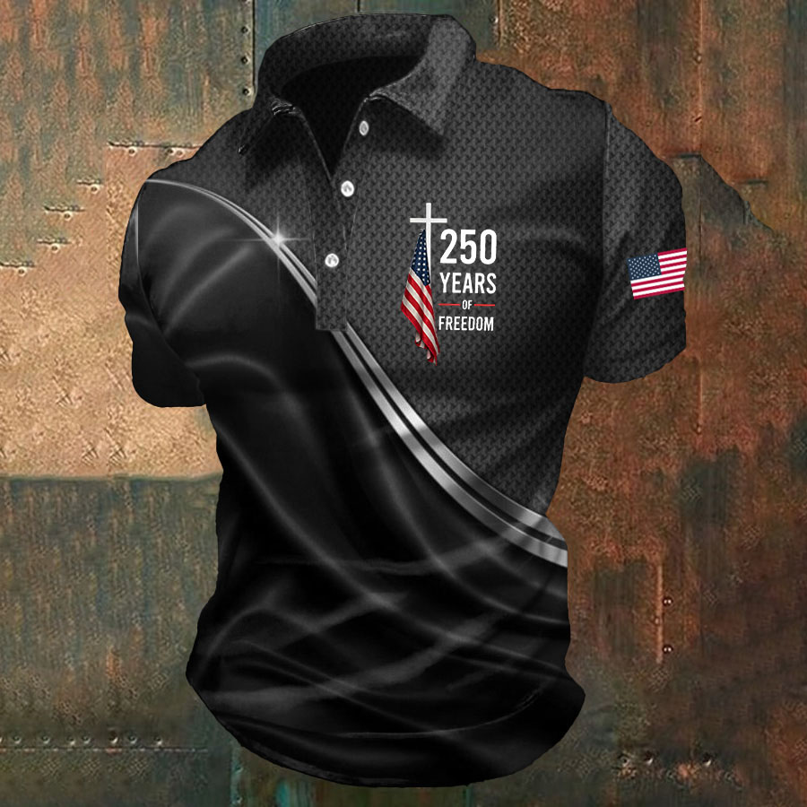 Men's 250th Anniversary Printed Casual Polo Shirt